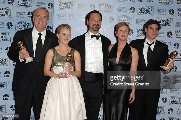 James Keach, producer, winner of Best Motion Picture - Musical or Comedy for "Walk the Line," Reese Witherspoon, winner of Best Performance by an...