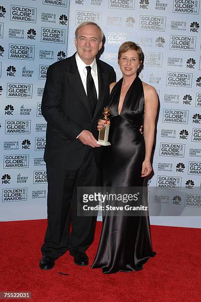 James Keach and Cathy Konrad, producers, winners of Best Motion Picture - Musical or Comedy for "Walk the Line" at the Beverly Hilton Hotel in...