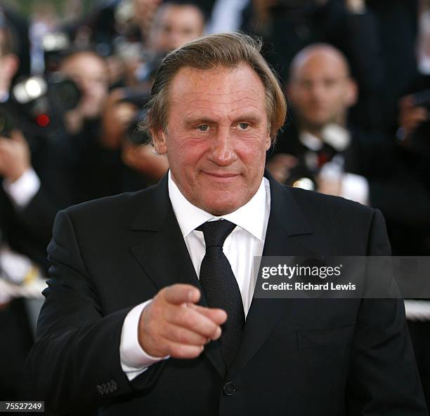 Cecile De France and Gerard Depardieu at the Palais des Festival in Cannes, France.