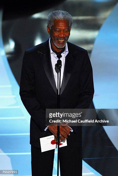 Morgan Freeman presents award for Performance by an Actress in a Supporting Role at the Kodak Theatre in Hollywood, California