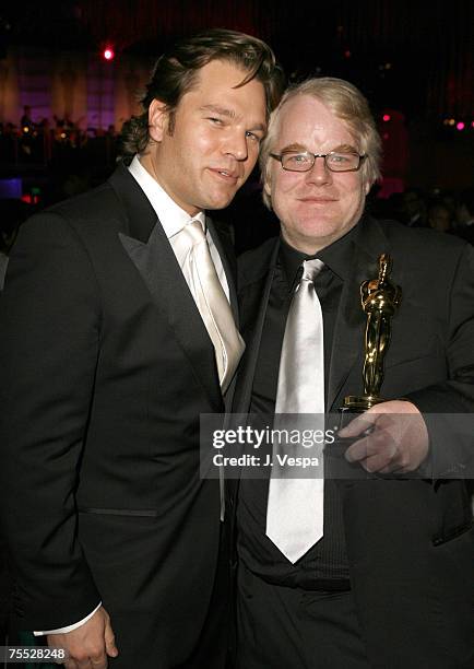 Michael Ohoven, nominee Best Picture for ?Capote? and Philip Seymour Hoffman, winner Best Actor in a Leading Role for ?Capote? during the The 78th...