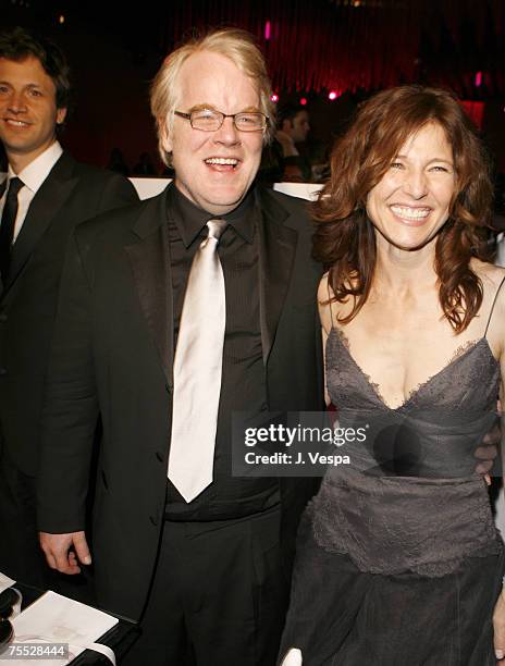 Philip Seymour Hoffman, winner Best Actor in a Leading Role for ?Capote?, and Catherine Keener, nominee Best Actress in a Supporting Role for...