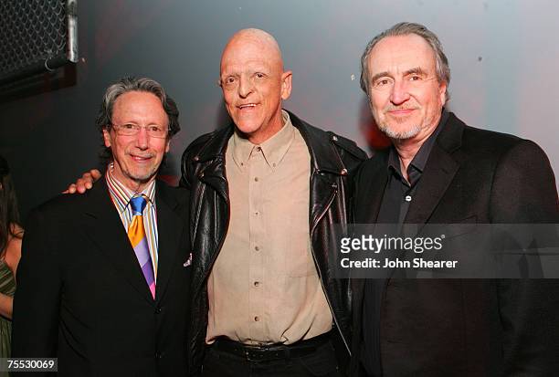 Producer Peter Locke, Michael Berryman and Producer Wes Craven in Hollywood, California