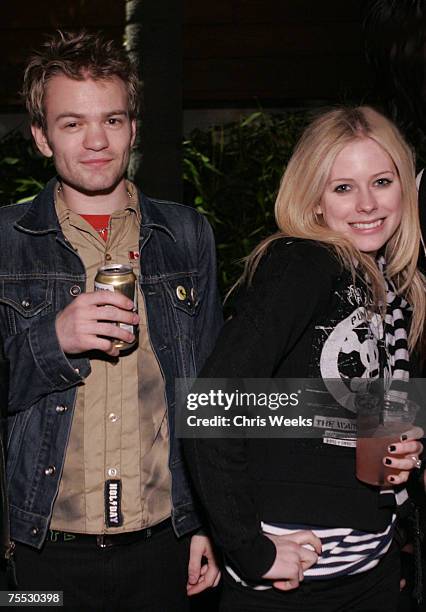 Deryck Whibley and Avril Lavigne at the Tropicana Bar, The Roosevelt Hotel in Hollywood, California