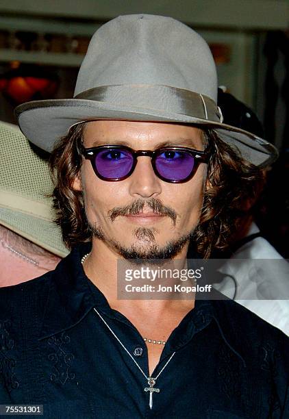 Johnny Depp at the "Pirates of the Caribbean: Dead Man's Chest" Los Angeles Premiere - Arrivals at Disneyland/Main Street in Anaheim, California.