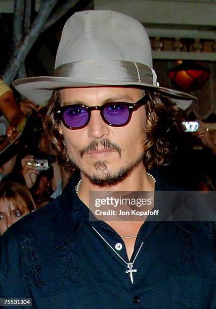 Johnny Depp at the "Pirates of the Caribbean: Dead Man's Chest" Los Angeles Premiere - Arrivals at Disneyland/Main Street in Anaheim, California.