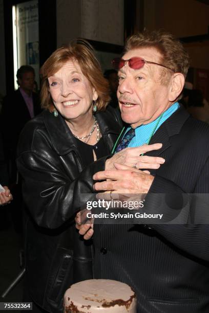 Anne Meara and husband, Jerry Stiller at the Longacre Theater in New York, New York