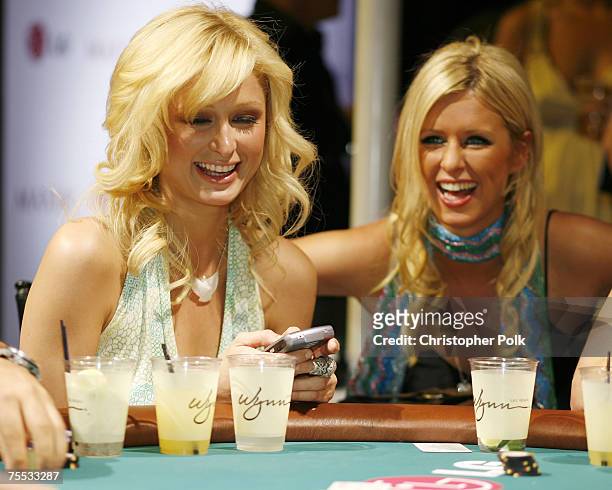 Paris Hilton and Nicky Hilton wearing Curve at the Maxim Hot 100 Rock and Roll Poker Tournament - Inside and Arrivals at Wynn Las Vegas in Las Vegas,...