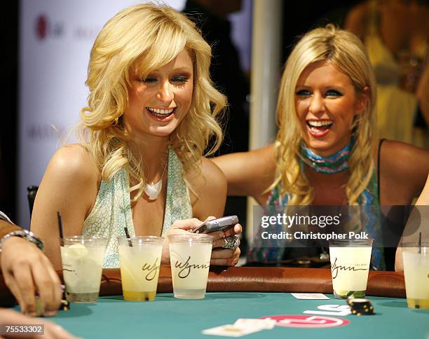 Paris Hilton and Nicky Hilton wearing Curve at the Maxim Hot 100 Rock and Roll Poker Tournament - Inside and Arrivals at Wynn Las Vegas in Las Vegas,...