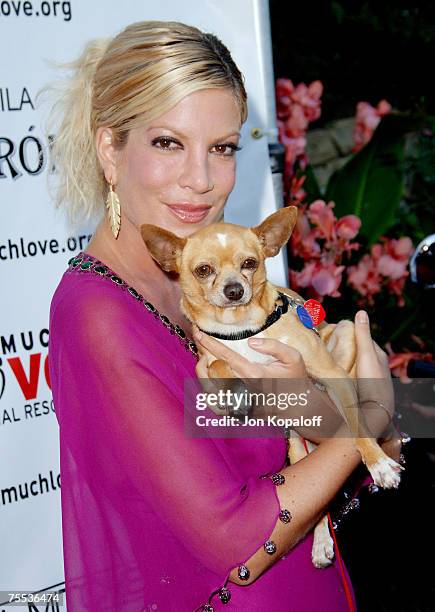 Tori Spelling at the Bow Wow Ciao Benefit For "Much Love" Animal Rescue - Arrivals at John Paul DeJoria and Eloise DeJoria Estate in Malibu,...