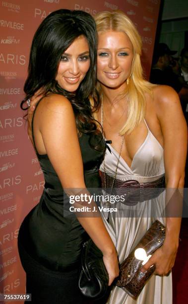 Kim Kardashian and Paris Hilton at the Privilege in West Hollywood, California