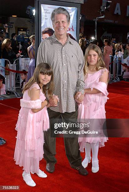 Brian Wilson with daughters Daria and Delanie at the National Theatre in Westwood, California