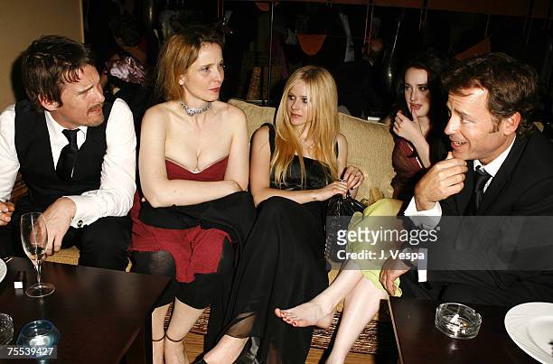 Ethan Hawke, Julie Delpy, Avril Lavigne, Ashley Johnson and Greg Kinnear at the Century Club in Cannes, France.