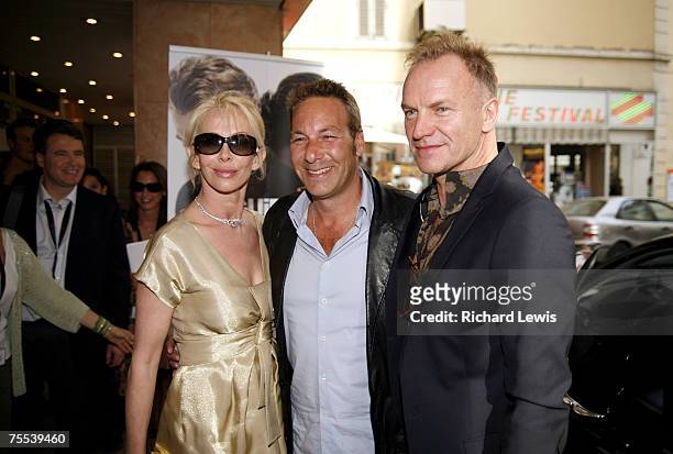 Trudie Styler, Henry Winterstern and Sting at the Olympia Cinema in Cannes, France.