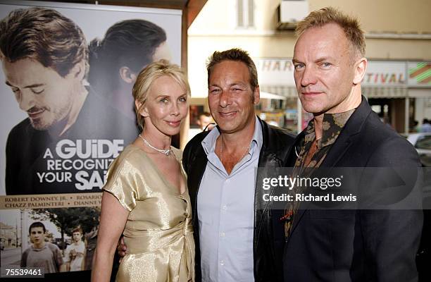 Trudie Styler, Henry Winterstern and Sting at the Olympia Cinema in Cannes, France.