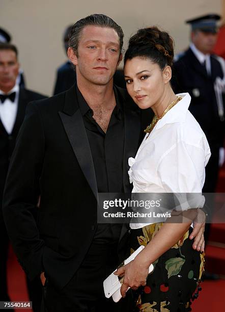 Vincent Cassel and Monica Bellucci at the Palais des Festival in Cannes, France.