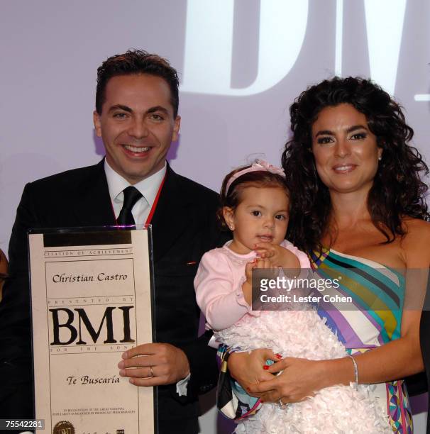 Artist Christian Castro his daughter Simone Castro, and his wife Valeria Liberman