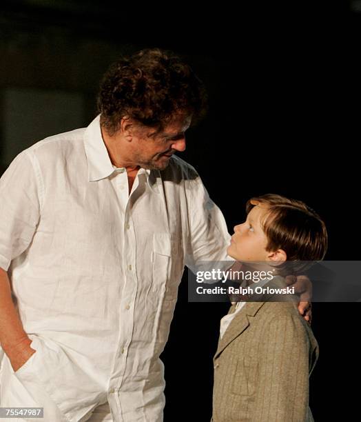 Director Dieter Wedel and his son Benjamin Voland attend the rehearsal of "Die letzten Tage von Burgund" at the Nibelungen Festival July 18, 2007 in...