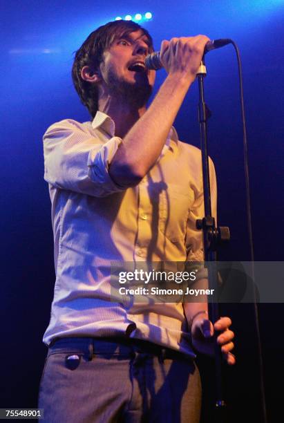 Alan Donohoe of The Rakes performs live on stage as part of 'The iTunes Music Festival' at the Institute of Contemporary Arts on July 18, 2007 in...