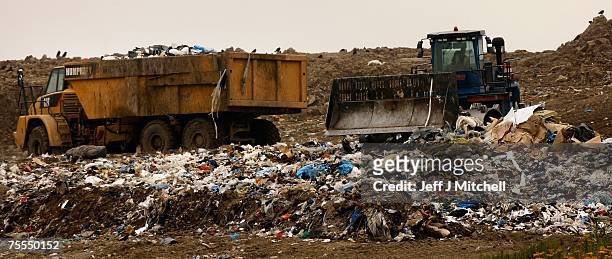 Rubbish is tipped at Paterson?s landfill site in Mount Vernon, known locally as Paterson?s Tip, on July 19, 2007 in Glasgow, Scotland. The landfill...