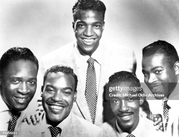 Vocal group "The Drifters" pose for a late portrait in September of 1953. Bill Pinkney, Gerhart Thrasher, Willie Ferber, Andrew Thrasher, Clyde...