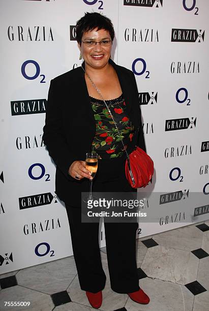 Jackie Kay, author, attends the Grazia O2 X Awards held at the Sunbeam Studio on July 19, 2007 in London.