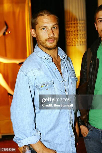 Actor Tom Hardy attends the preview of the SkyHD Designer Box Collection at the Savile Club,Mayfair on July 19 in London, England