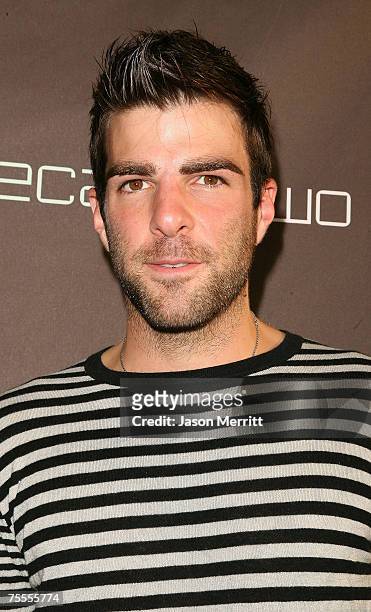 Zachary Quinto arrives at the decadestwo grand re-opening celebration on July 18, 2007 in Los Angeles, California.