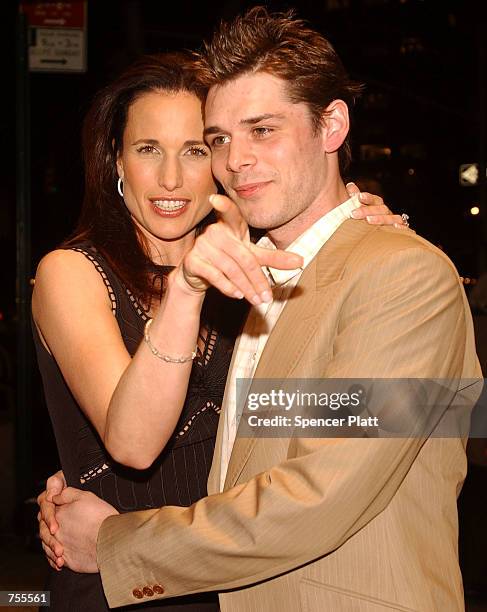 Actors Andie MacDowell and Kenny Doughty attend the premiere of the film "Crush" April 1, 2002 in New York City.