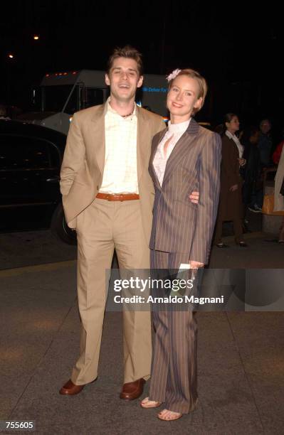 Actor Kenny Doughty and Caroline Corver attend the premiere of the film "Crush" April 1, 2002 in New York City.