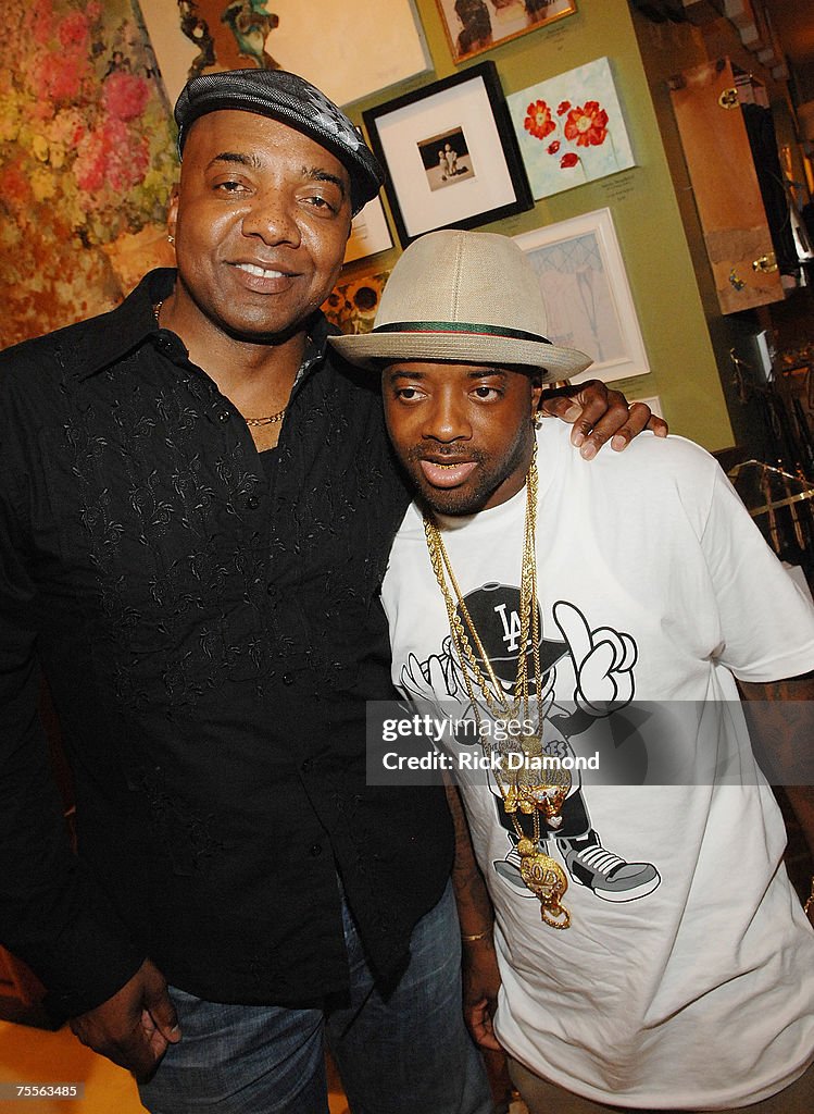 Father and Son, Party Host Michael Mauldin and Jermaine Dupri at Shop