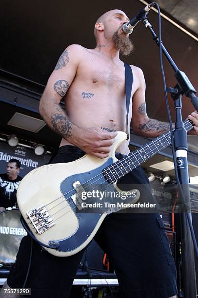 Nick Olveri and the Mondo Generator perform as part of Ozzfest 2007 at Shoreline Amphitheatre on July 19, 2007 in Mountain View, California.