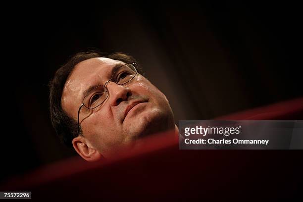 Supreme Court nominee, Judge Samuel Alito, answers questions before the Senate Judiciary Committee during the third day of his confirmation hearings...