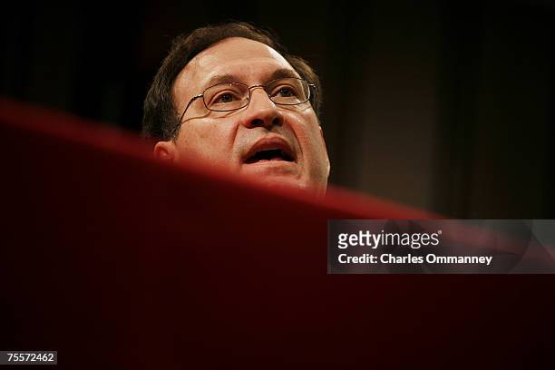 Supreme Court nominee, Judge Samuel Alito, answers questions before the Senate Judiciary Committee during the third day of his confirmation hearings...