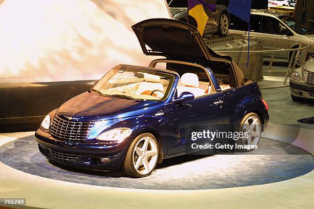 Prototype of the Chrysler PT Cruiser convertible is displayed April 11, 2001 at the New York Auto Show. Daimler Chrysler is expected to announce...
