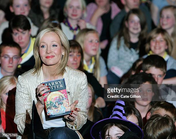 Author J.K. Rowling meets fans at a reading and signing of her of her latest novel "Harry Potter and the Deathly Hallows" at the Natural History...