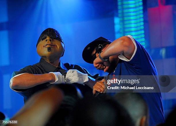 Rapper Down Aka Kilo visits "MiTRL" at MTV Studios Times Square on July 17, 2007 in New York City.