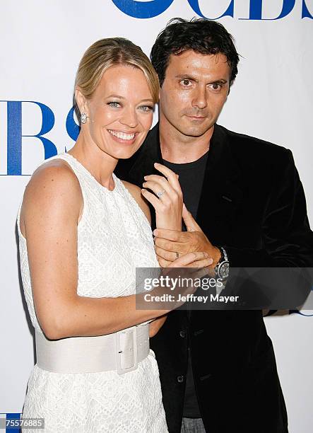 Actress Jeri Ryan and husband Christophe Eme arrive at the CBS Summer Press Tour Stars Party 2007 at the Wadsworth Theatre on July 19, 2007 in Los...