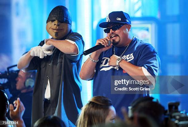 Rapper Down Aka Kilo performs onstage during MTV's Mi Total Request Live at the MTV Times Square Studios on July 17, 2007 in New York City.