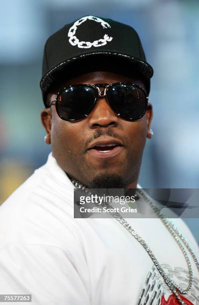 Rapper Big Boi appears onstage during MTV's Mi Total Request Live at the MTV Times Square Studios on July 17, 2007 in New York City.