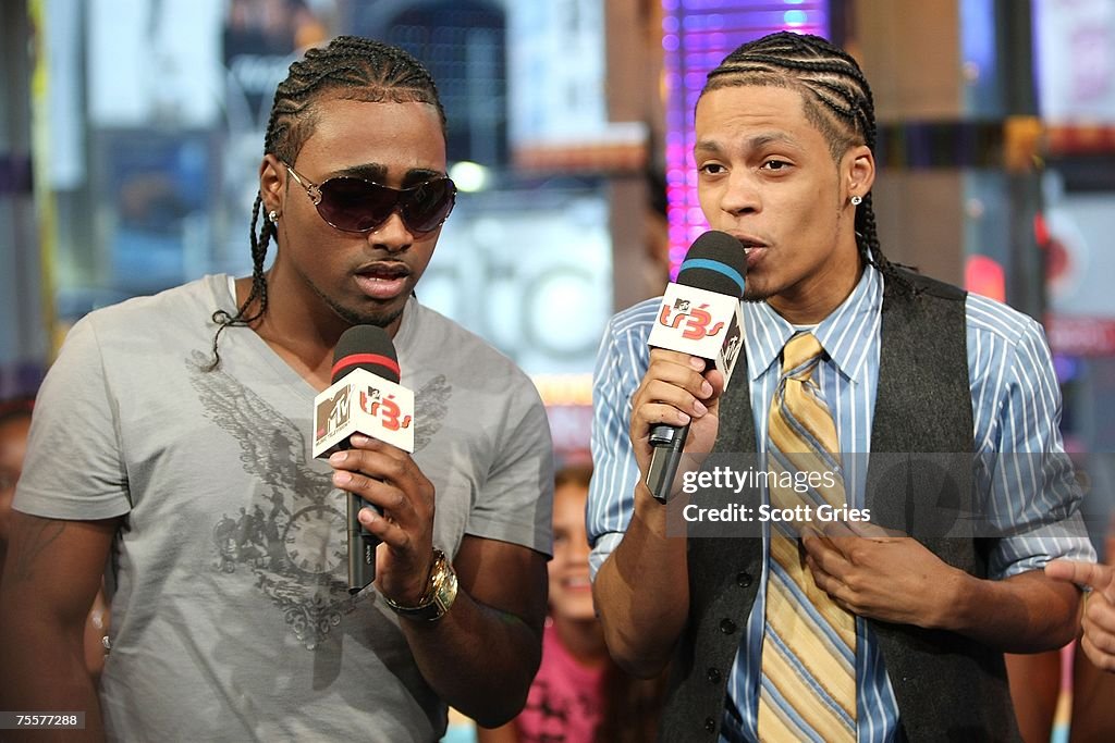 Kilo Singer Singers Danny D and Steve Styles of Xtreme appear onstage during ...