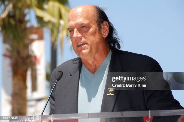 Former Governor of Minnesota Jesse Ventura attends the Eric Braeden Walk of Fame Star Ceremony held on Hollywood Boulevard on July 20, 2007 in...