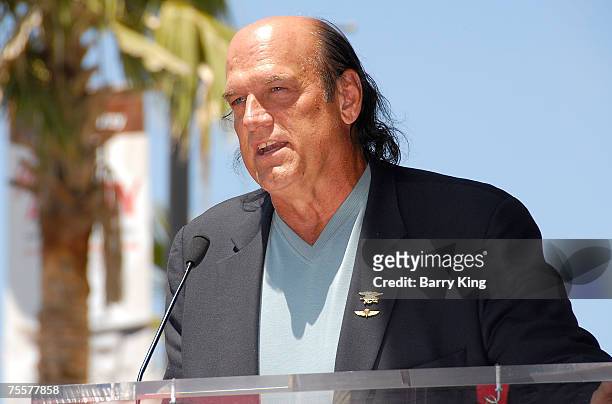 Former Governor of Minnesota Jesse Ventura attends the Eric Braeden Walk of Fame Star Ceremony held on Hollywood Boulevard on July 20, 2007 in...