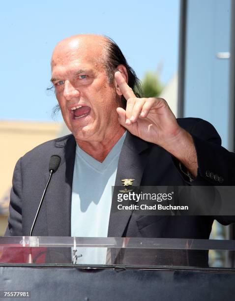 Former Governor of Minnesota Jesse Ventura attends a ceremony honoring actor Eric Braeden with the 2,342th Star on the Hollywood Walk of Fame on July...