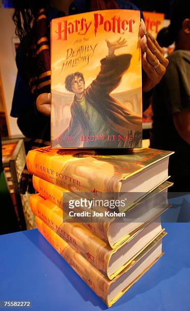 "Harry Potter and the Deathly Hallows" books photographed at Toys "R" Us, Times Square on July 20, 2007 in New York City.