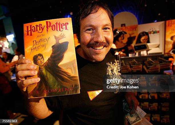 Harry Potter fan arrives at Toys "R" Us, Times Square for the release of "Harry Potter and the Deathly Hallows" on July 20, 2007 in New York City.