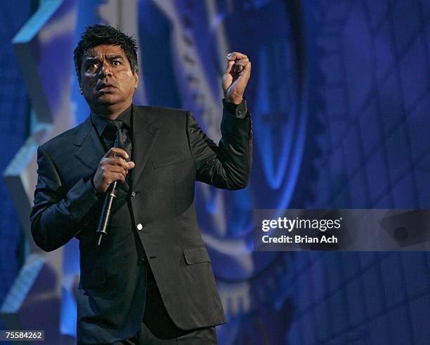 Comedian George Lopez performs at the Theatre St. Denis during the Just For Laughs Festival on July 20 in Montreal.