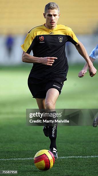 Vaughan Coveny of the Phoenix in action during the A-League Pre-Season Cup match between the Wellington Phoenix and Sydney FC at Westpac Stadium July...