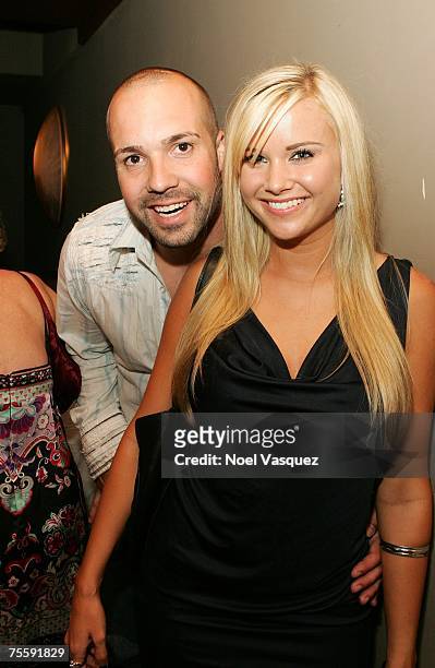 Kara Monaco and guest pose inside at the LA Direct Magazine expansion party at Republic on July 21, 2007 in West Hollywood, California.