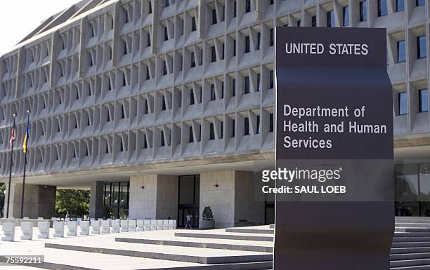 Washington, UNITED STATES: The US Department of Health and Human Services building is shown in Washington, DC, 21 July 2007. The department, which...
